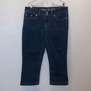 Dickies Ft. worth Texas dark wash relaxed fit capri jeans